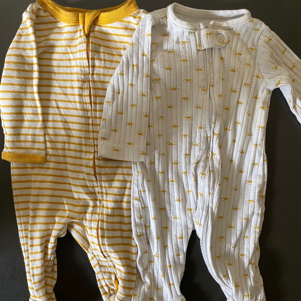 Neutral yellow baby sleeper lot